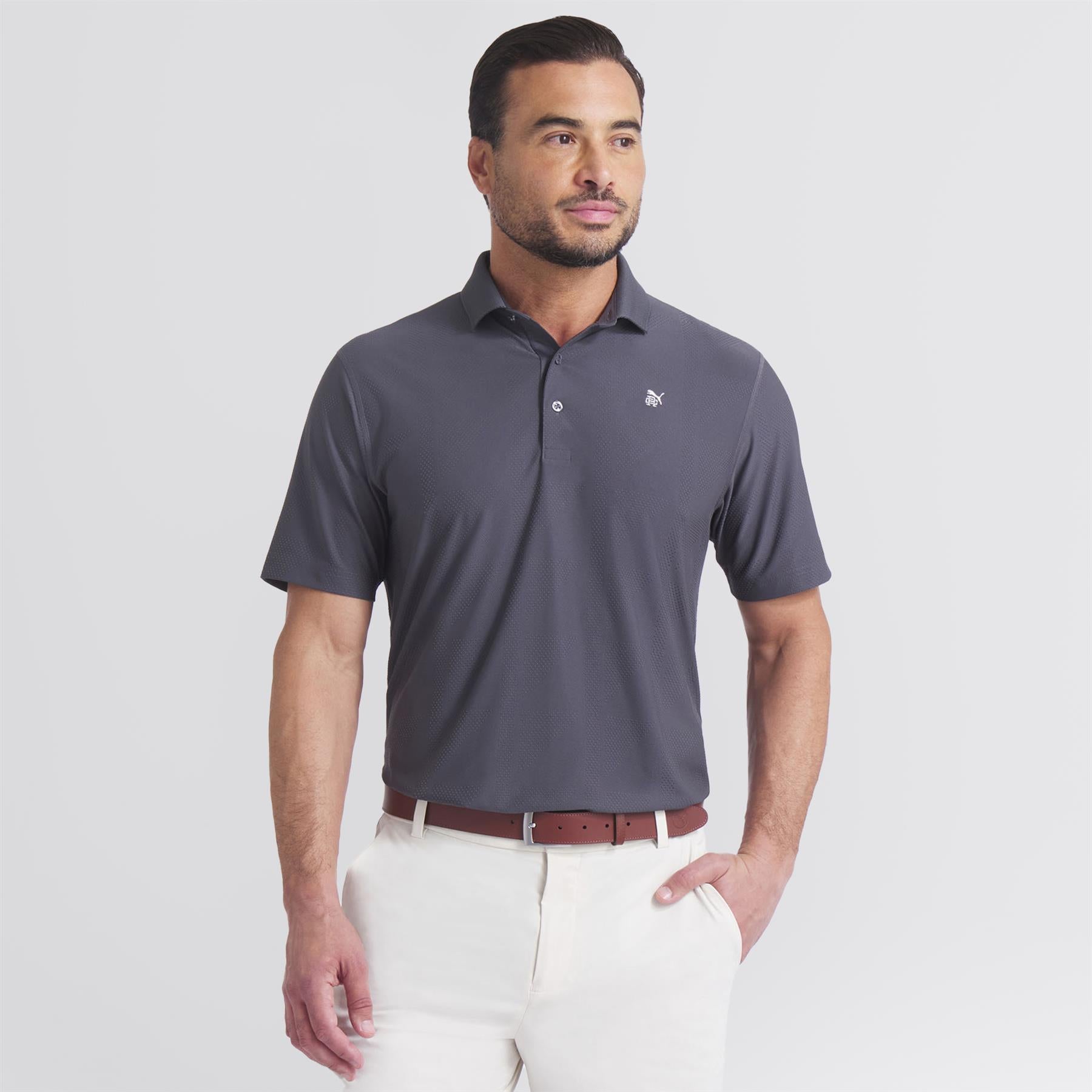 x RC MATTR Jacquard Polo Dusky Grey