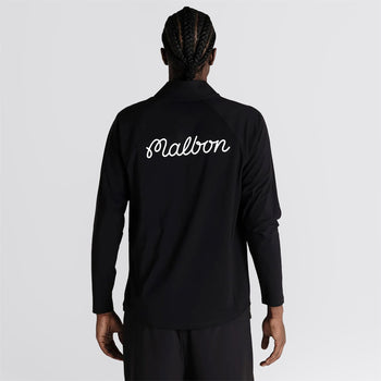 Malbon Golf Performance Raglan Quarter Zip Mid Layer Black