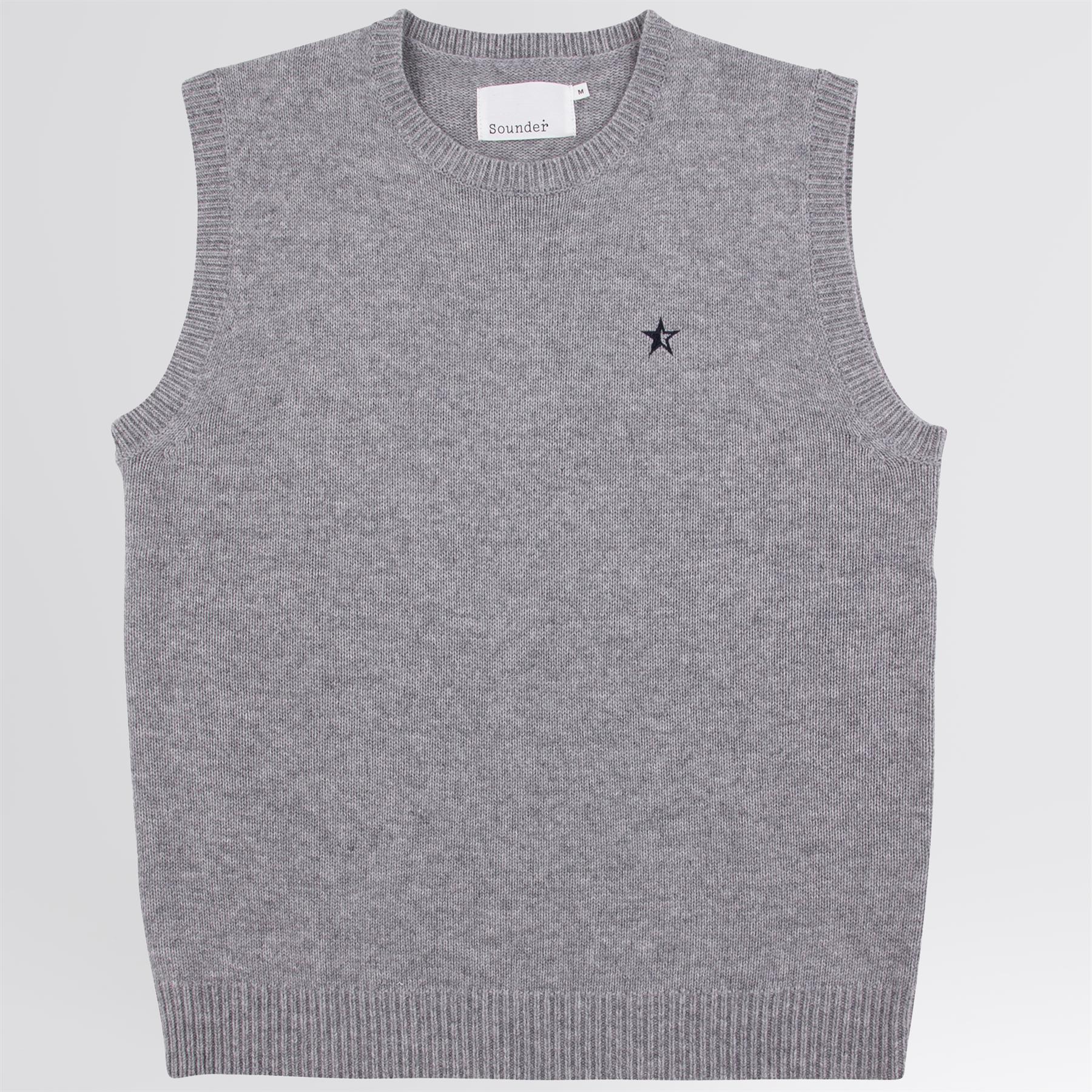 Knitted Vest Mid Grey Melange