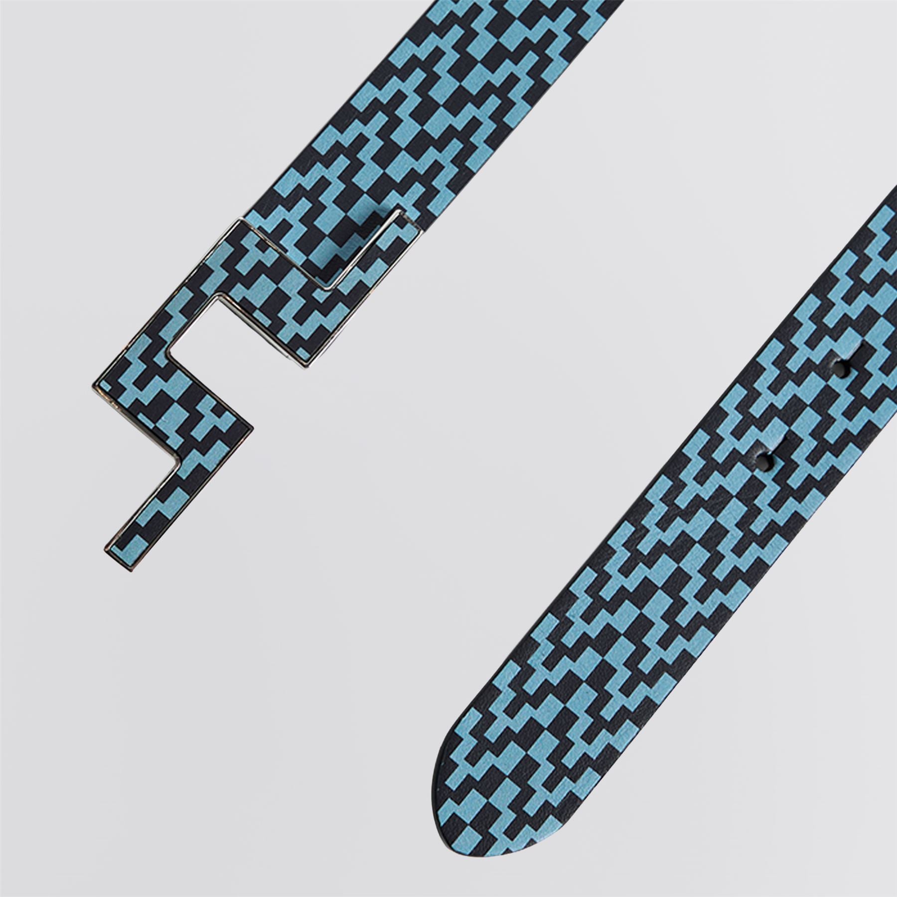 Bentley Printed Belt Bridge Stack Forget Navy