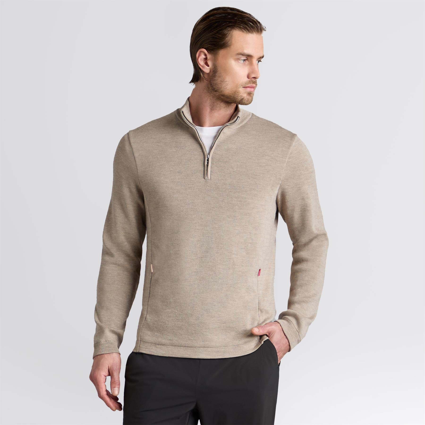 Wind Breaker Merino Wool Quarter Zip Dune