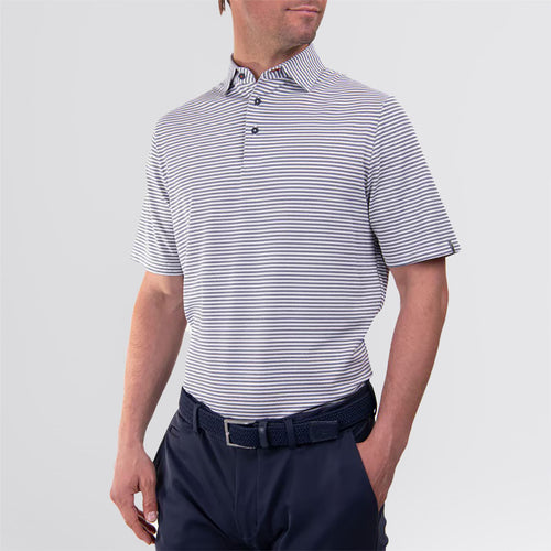 Lee Stripe Stretch Polo Atlanta Blue/White