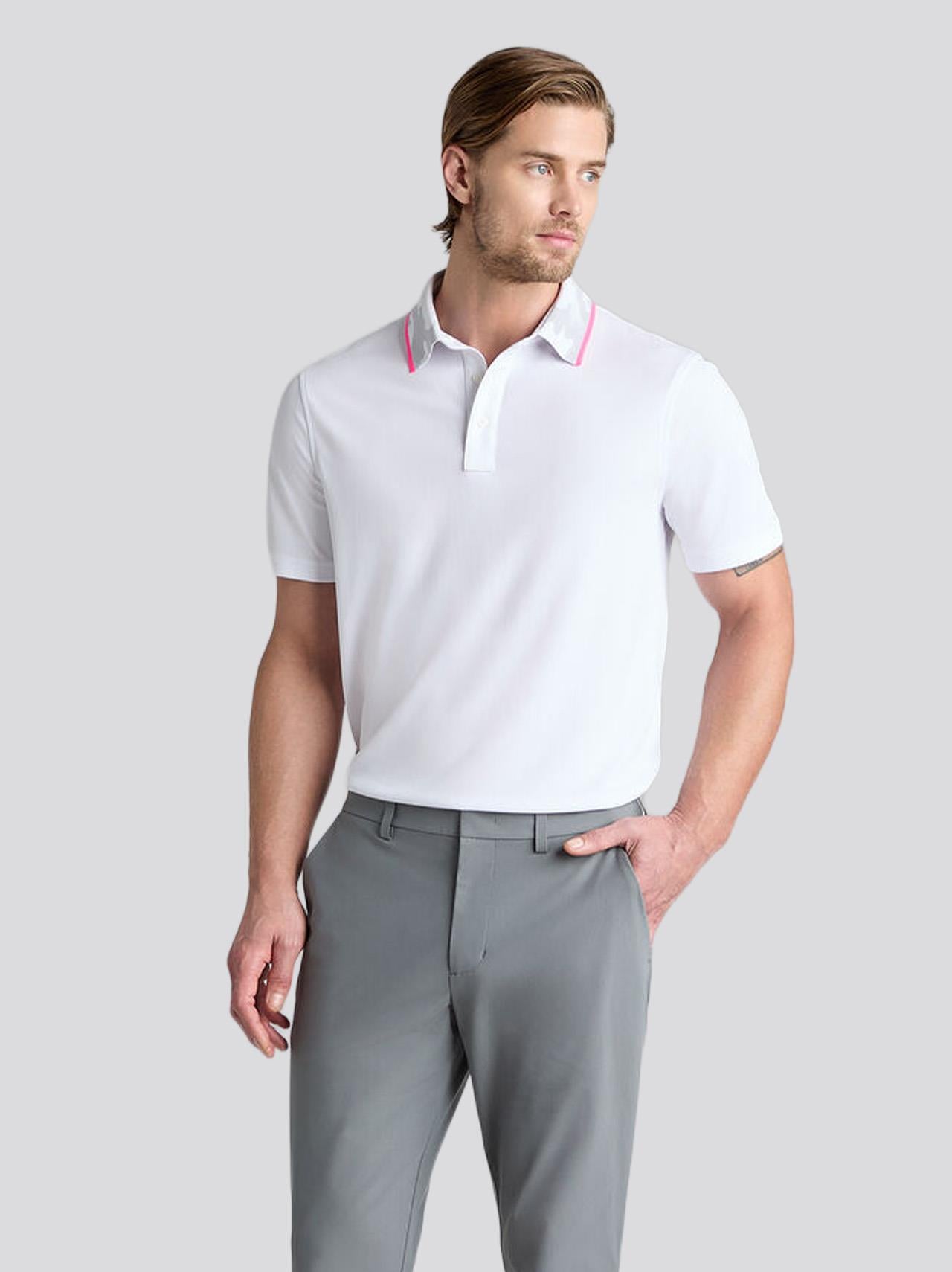 G/FORE x TRENDYGOLF GOLF Camo Collar Performance Pique Polo Snow