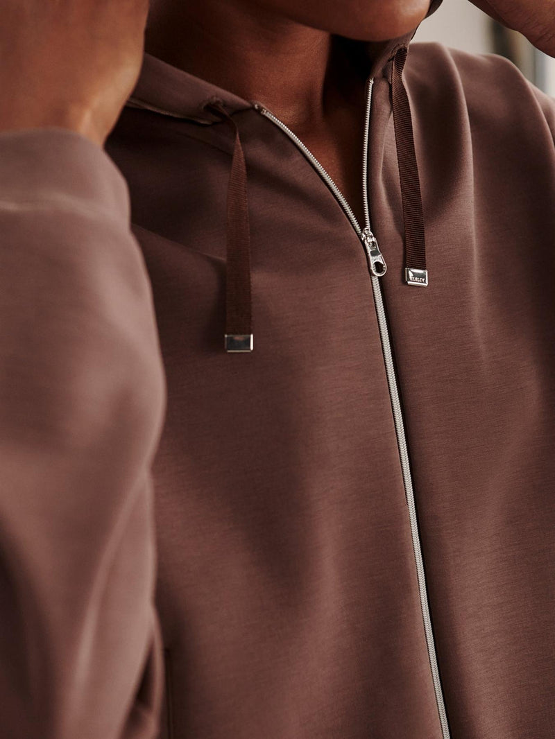 Jorgie Zip Through Hoodie Coffee Quartz