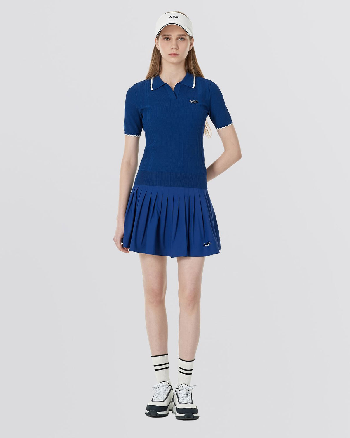 Elodie SS Sweater Polo Blue