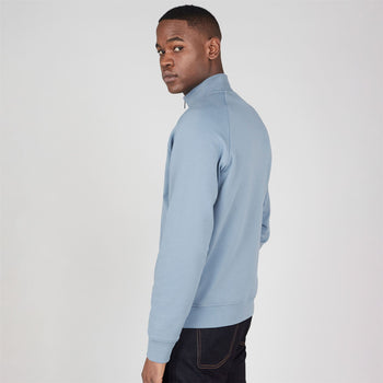 Premium Essentials Zip Neck Sweat Blue