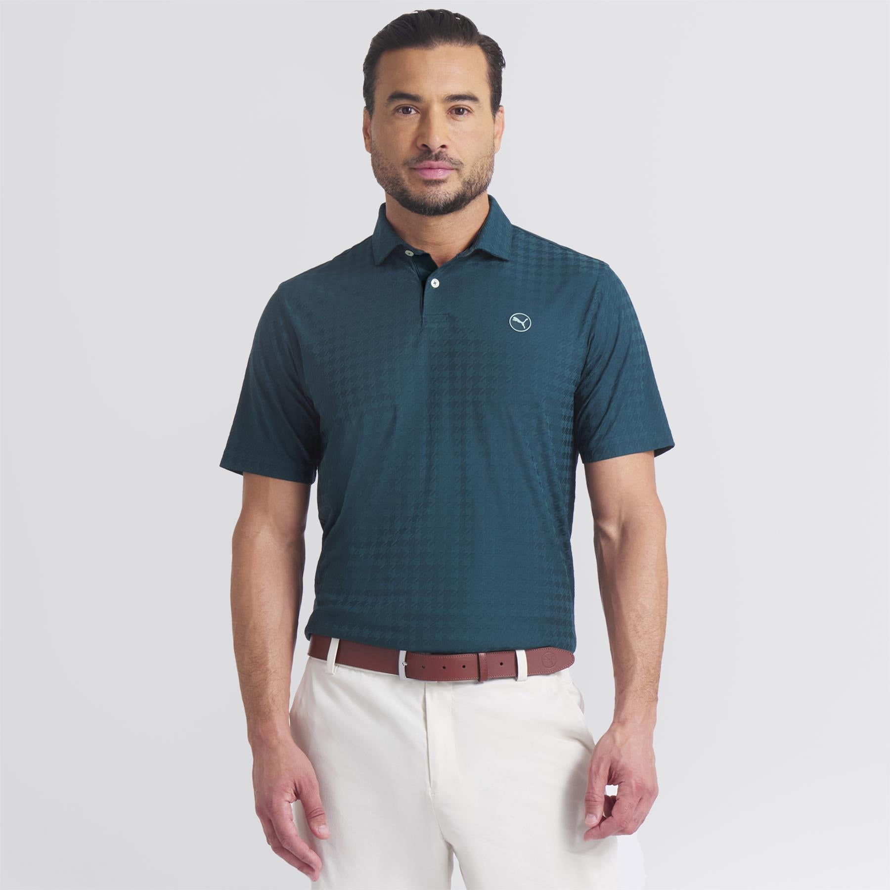 MATTR Houndstooth Polo Green Terrain