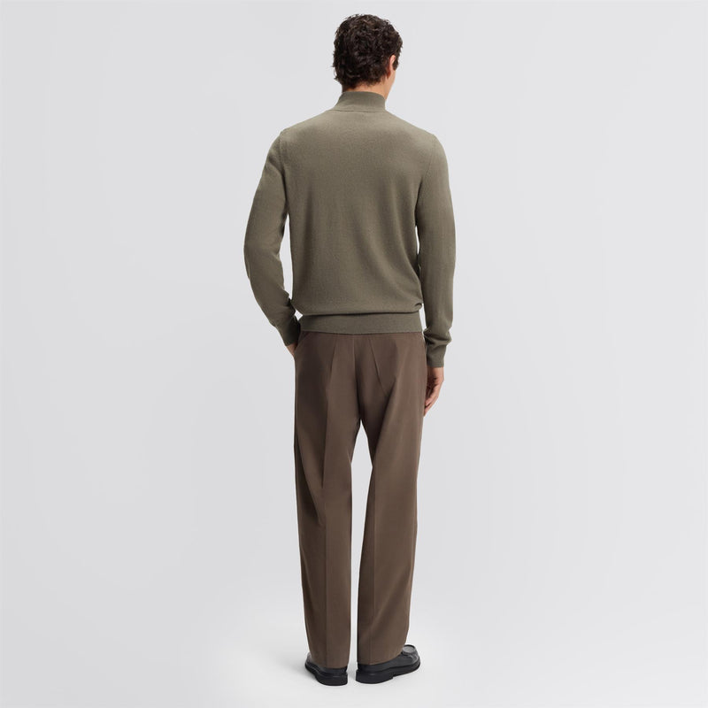 H-Hemarlo Wool Quarter Zip Open Brown