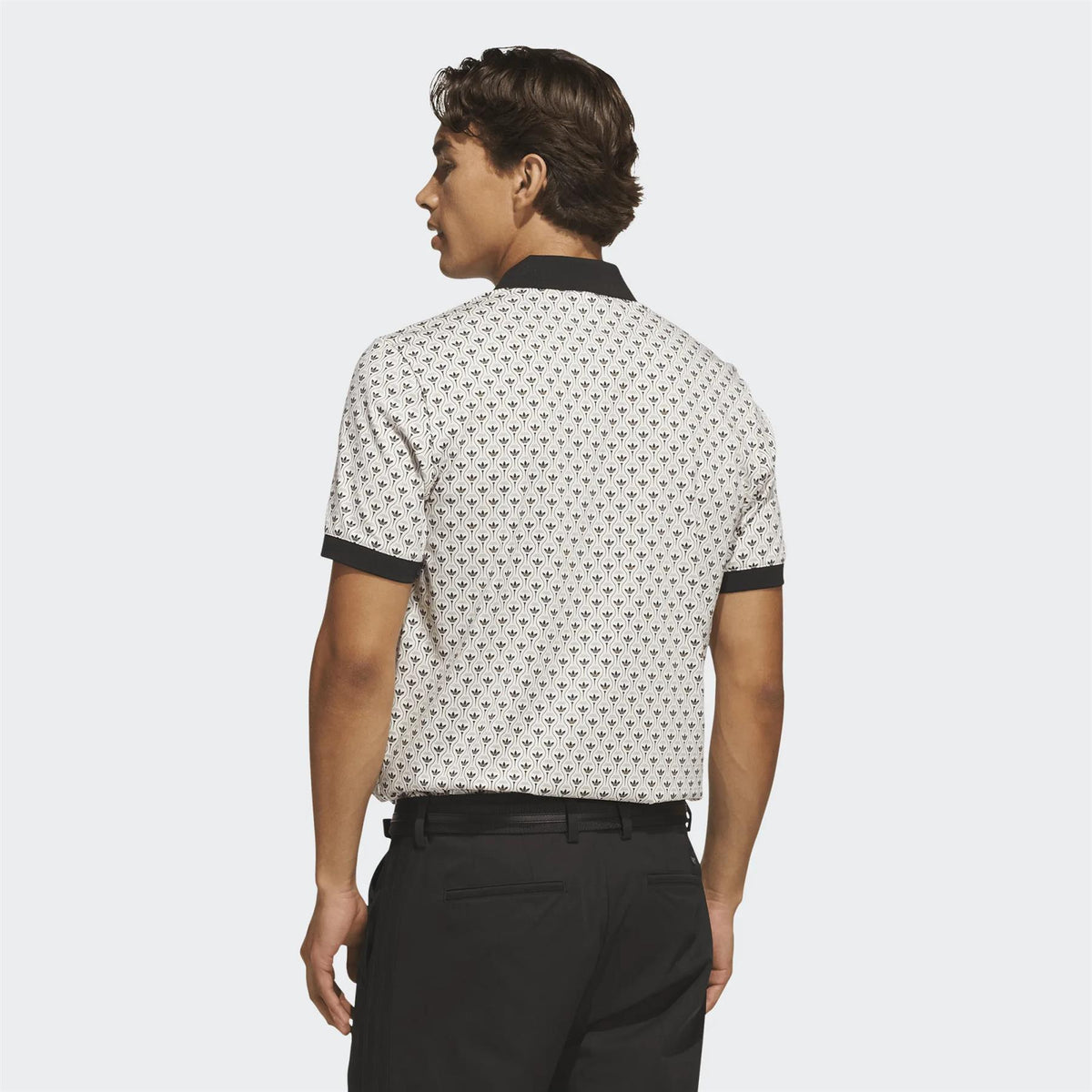 Originals All Over Trefoil Polo Black/Chalk White