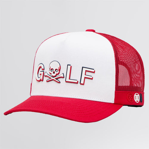 Golf Skull Mid Trucker Hat Snow/Lavender