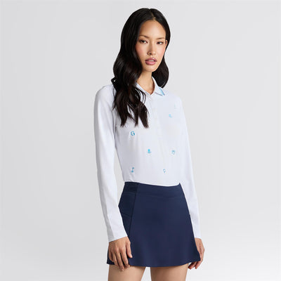 Icon Embroidered Tech Pique LS Polo Snow