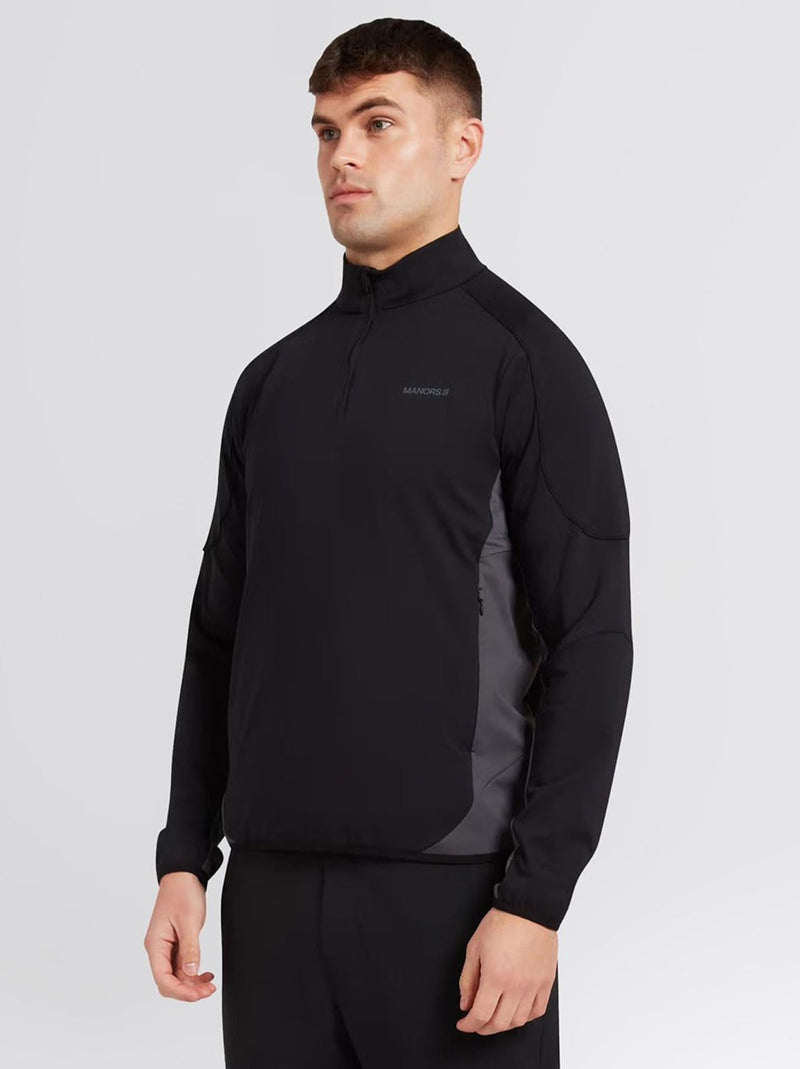 Quarter Zip Tech Mid Layer Black