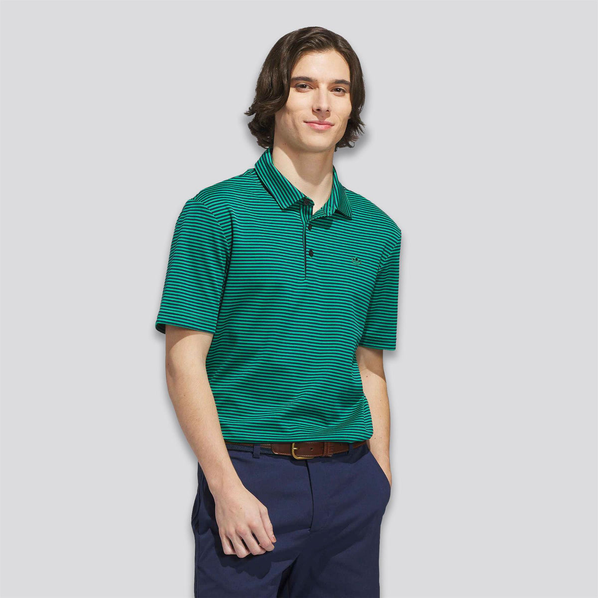 Originals Stripe Pique Polo Court Green/Night Indigo