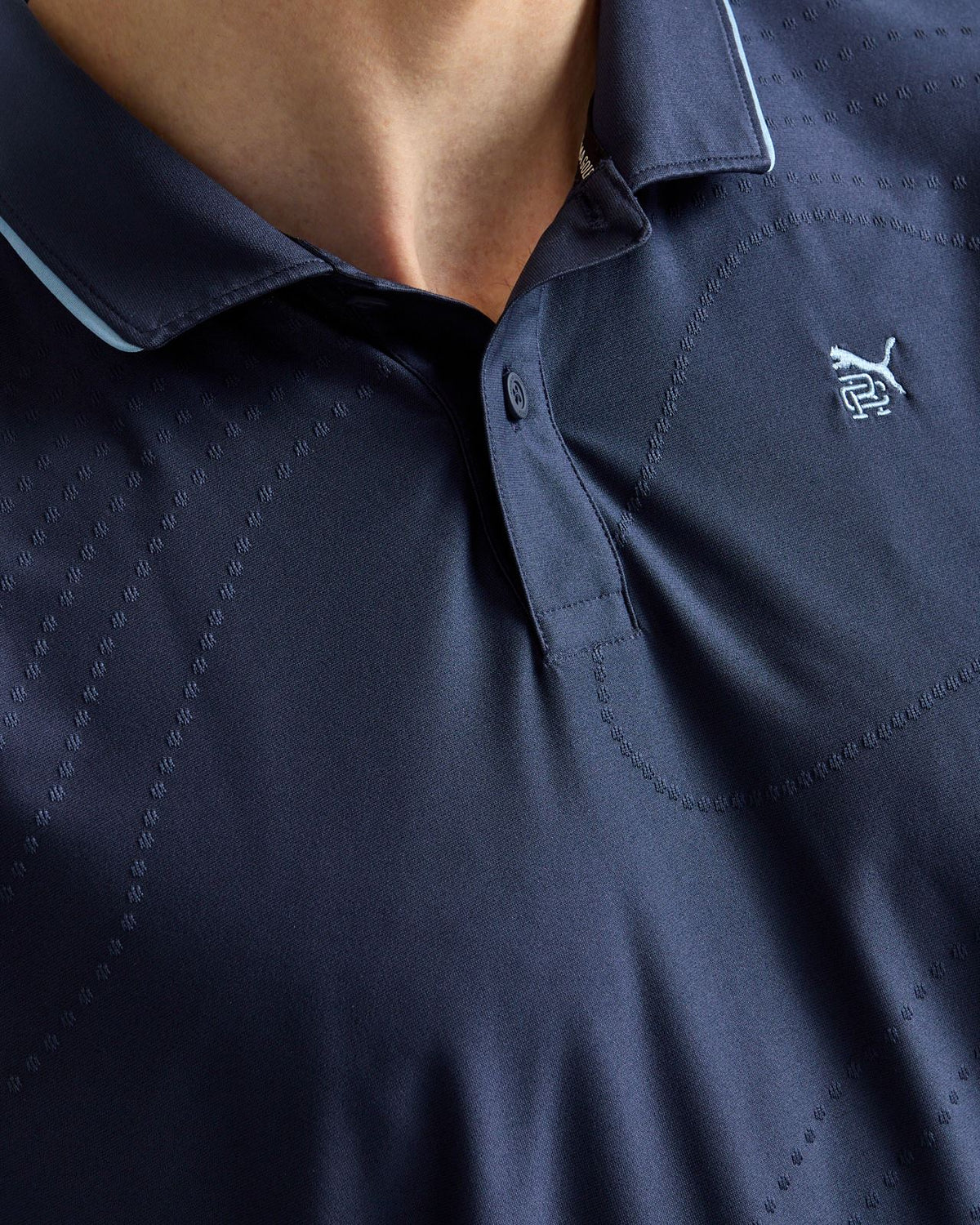 x RC Jacquard Polo Deep Navy