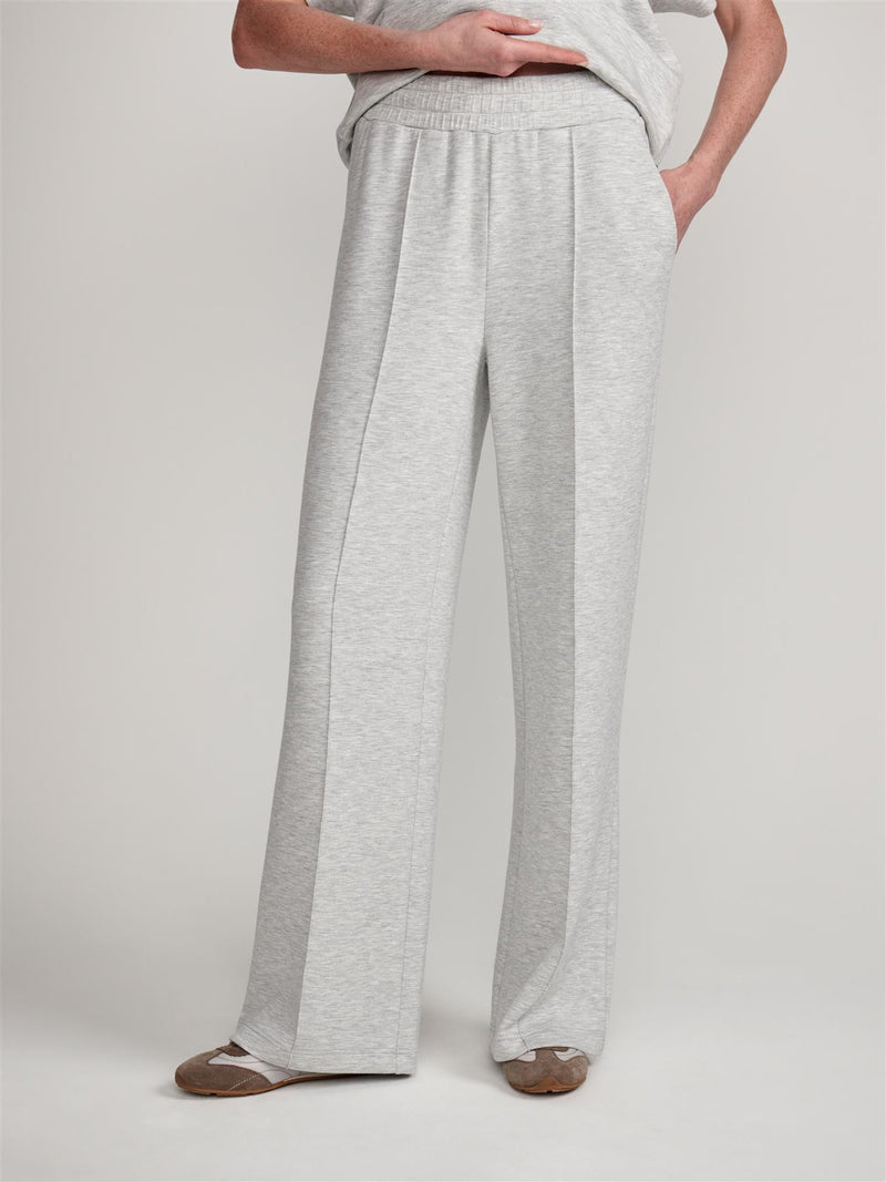 The Wide Leg 28 Inch Trousers Light Grey Marl
