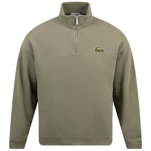 Signature Croc Quarter Zip Cotton Mid Layer Green - AW24