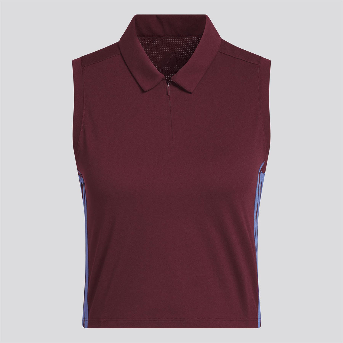 Beyond The Course Crop Twistknit Polo Shirt Maroon