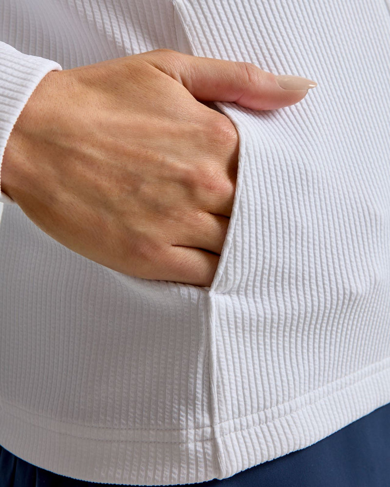 Performance Texture Full Zip Jacket White