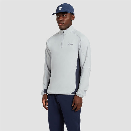 Quarter Zip Tech Mid Layer Sky Grey