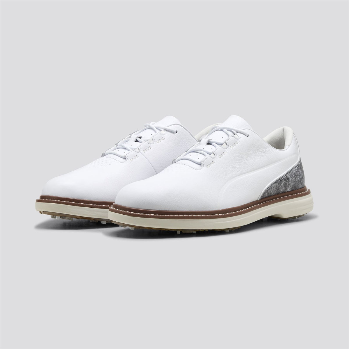 Avant Tour Spiked Golf Shoes Puma White/Brown Mushroom
