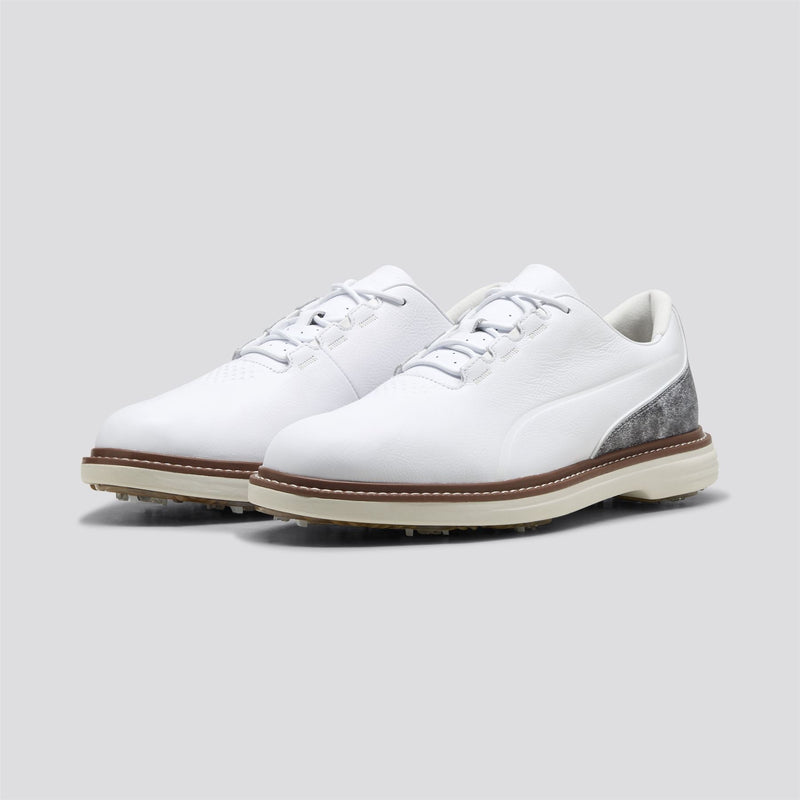 Avant Tour Spiked Golf Shoes Puma White/Brown Mushroom