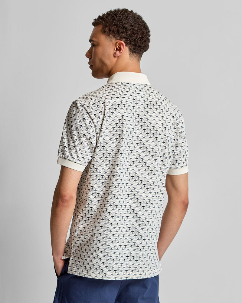 Originals All Over Trefoil Polo Chalk White/Night Indigo