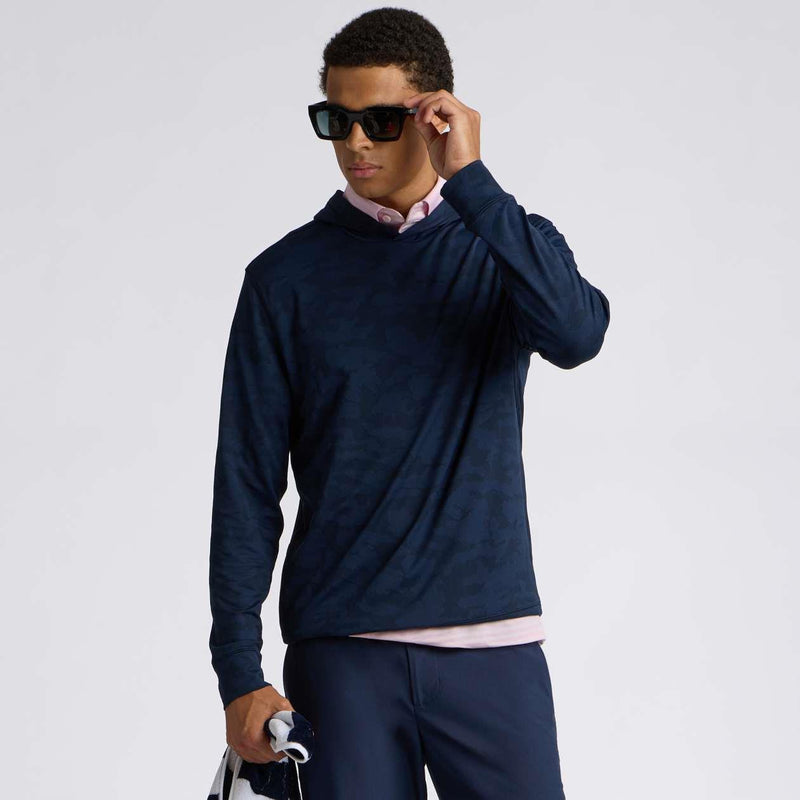 Camo Jacquard Jersey Hoodie Twilight