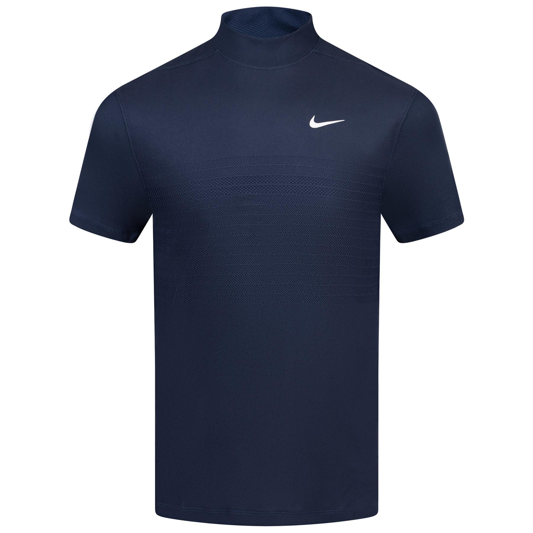 Nike Mens Dri-FIT Tiger Woods TW Dri-Fit ADV Mockneck Jacquard Golf Polo  Shirt