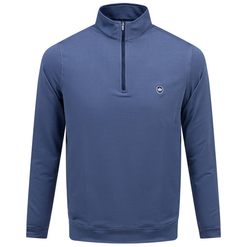 Perth Sugar Stripe Performance Quarter Zip Navy - AW24