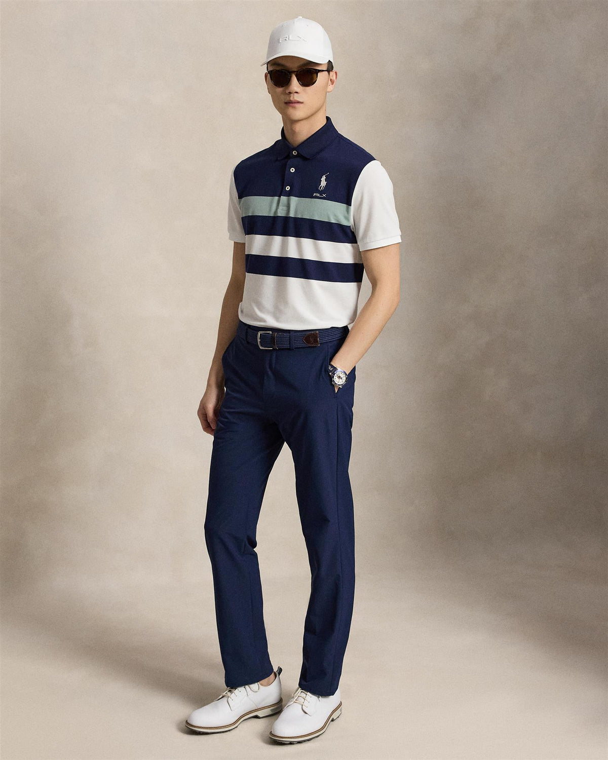 Tailored Fit Performance Polo Shirt Refined Navy Multi