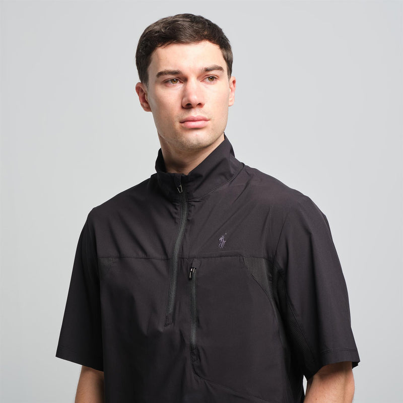 RLX Packable SS Half Zip Pullover Jacket Polo Black