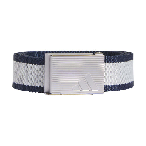 Reversible Striped Webbing Belt Navy/Silver - SS25