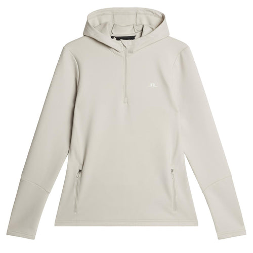 Womens Aerial Quarter Zip Hoodie Moonbeam - SS25