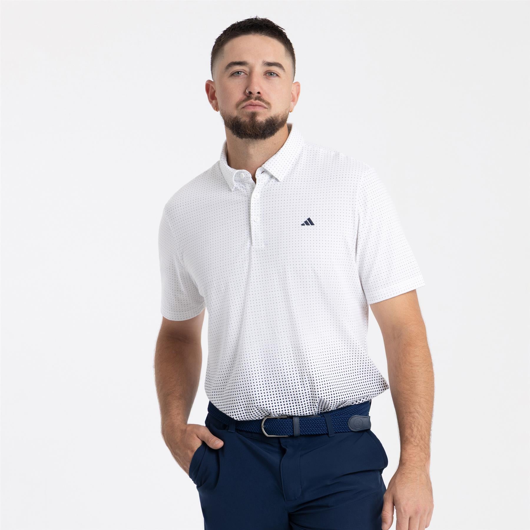 Go-To Rise Print Polo White