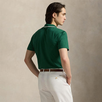 RLX Tailored Fit Stretch Cotton Polo Kelly Green/Ceramic White
