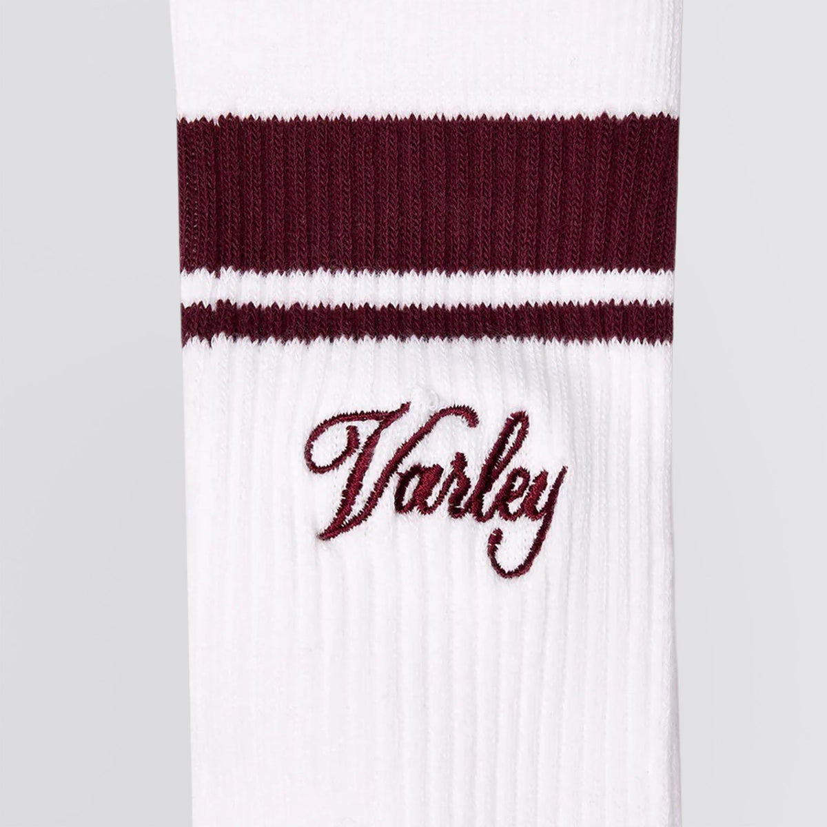 Lamar Club Stripe Sock White/Port