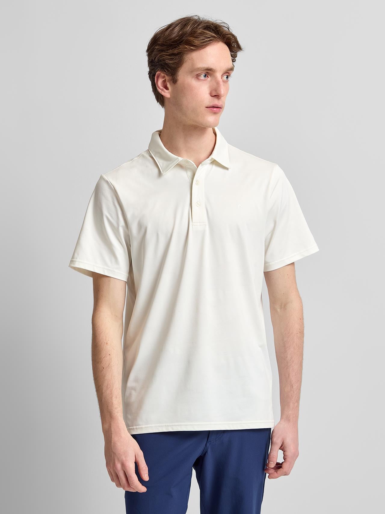 Jacquard Knit Polo Cream