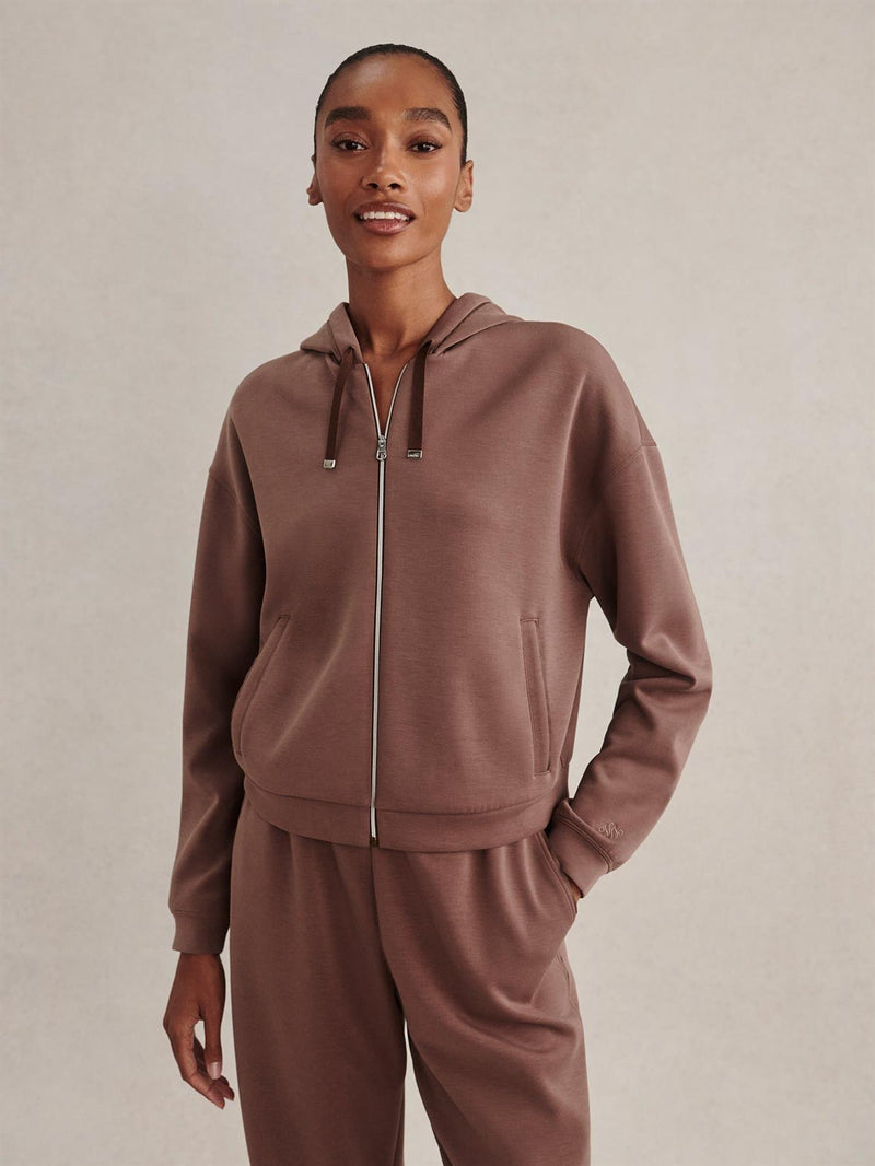 Jorgie Zip Through Hoodie Coffee Quartz