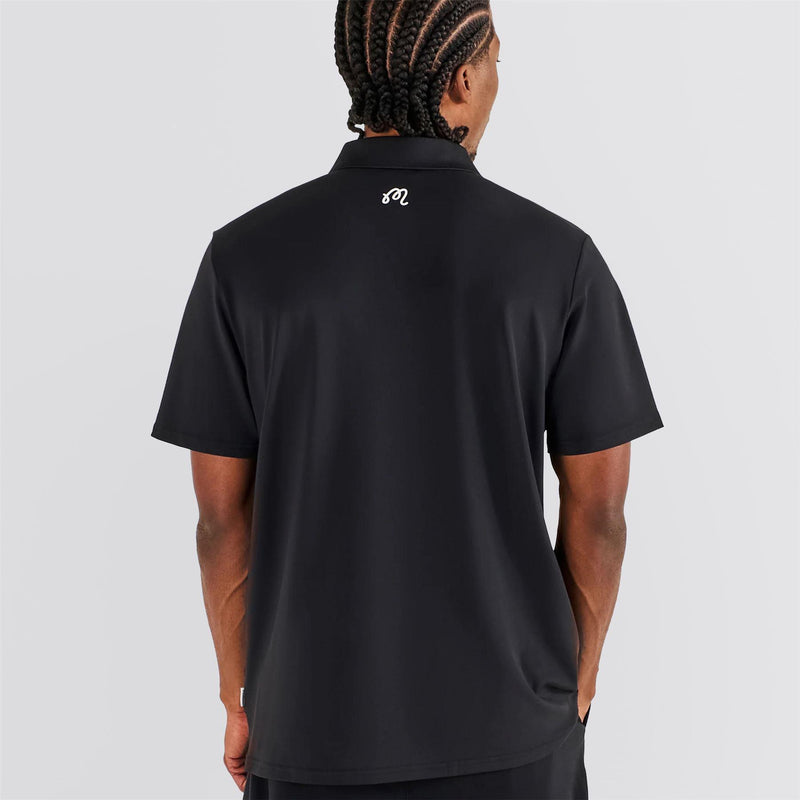 Evergreen Block Placket Polo Black