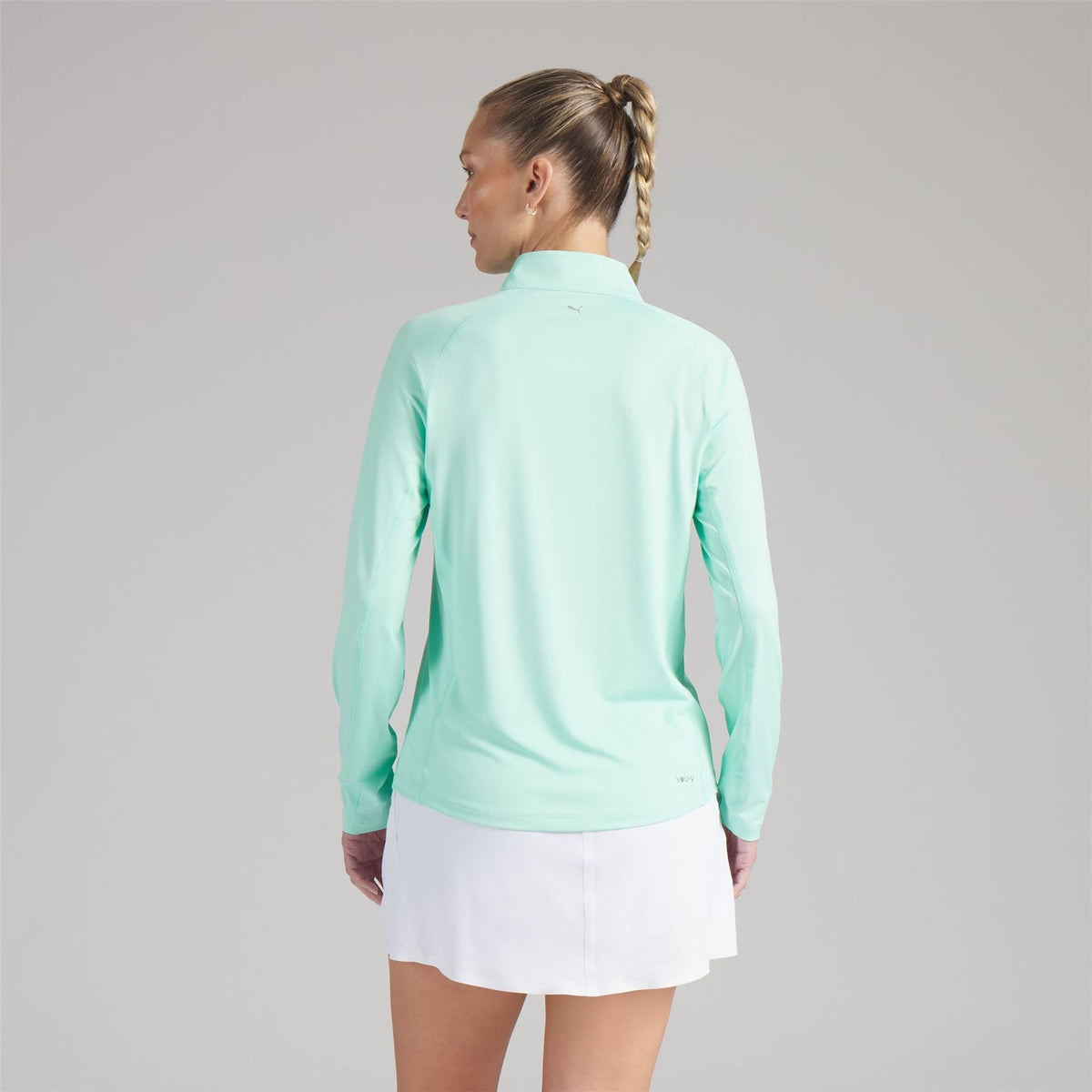 YOU-V Solid Quarter Zip Mint Jelly