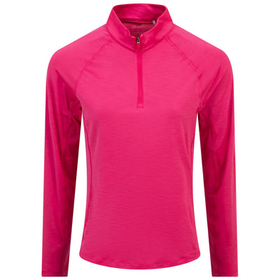 Womens You-V Solid Quarter Zip Mid Layer Pink - SS24