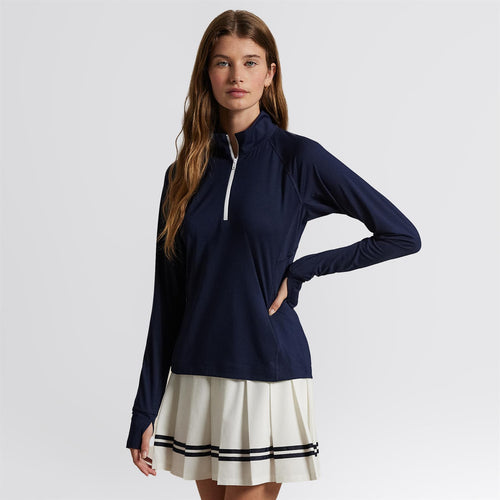 RLX Stretch Jersey Quarter Zip Mid Layer Refined Navy