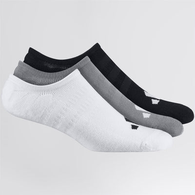 No Show Socks 3 Pairs White/Grey/Black