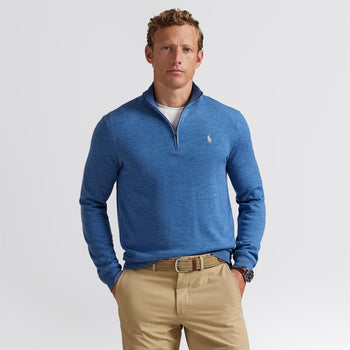 Ralph Lauren RLX Performance Quarter Zip Sweater Tide Pool Blue