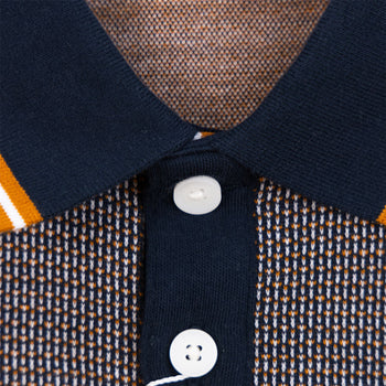 Tipped Jaquard Polo Dark Sapphire