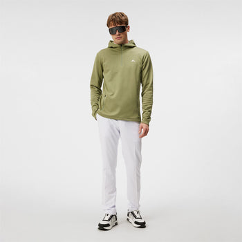 Aerial Regular Fit Quarter Zip Stretch Fleece Hoodie Oil Green