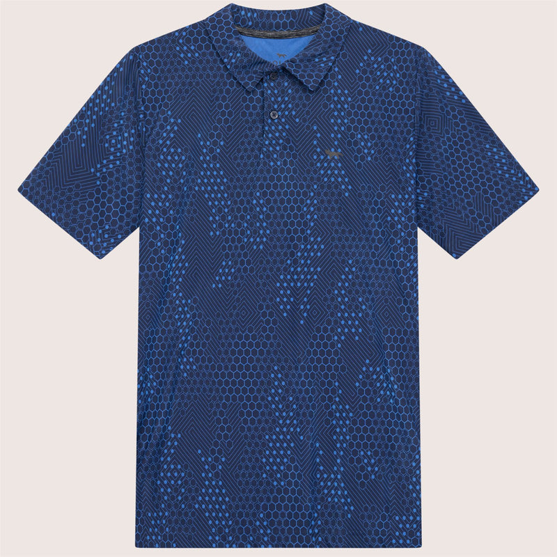 AOP Tech Camo Polo Blue