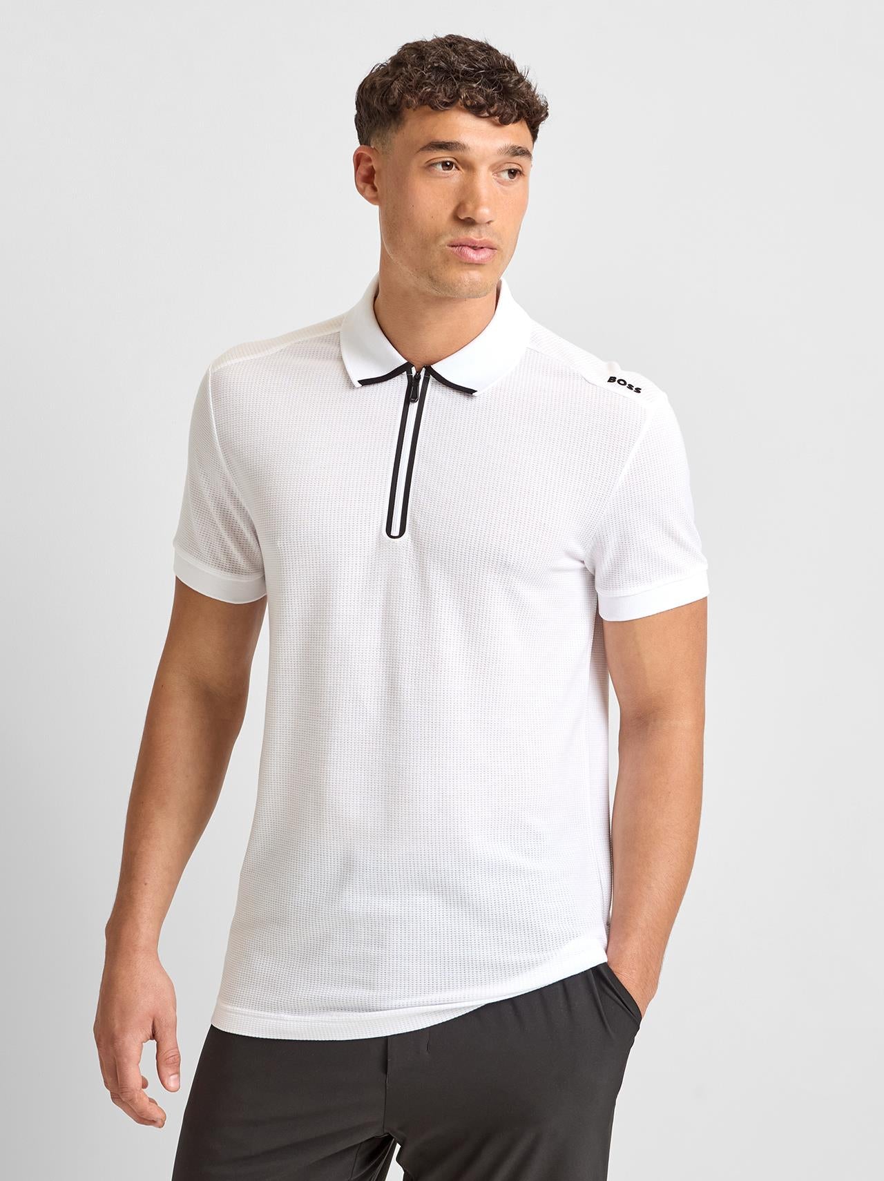 Terrace Zip Polo White
