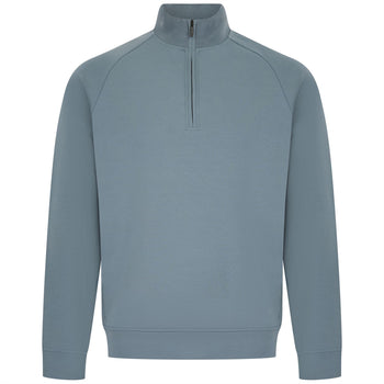 Premium Essentials Zip Neck Sweat Blue
