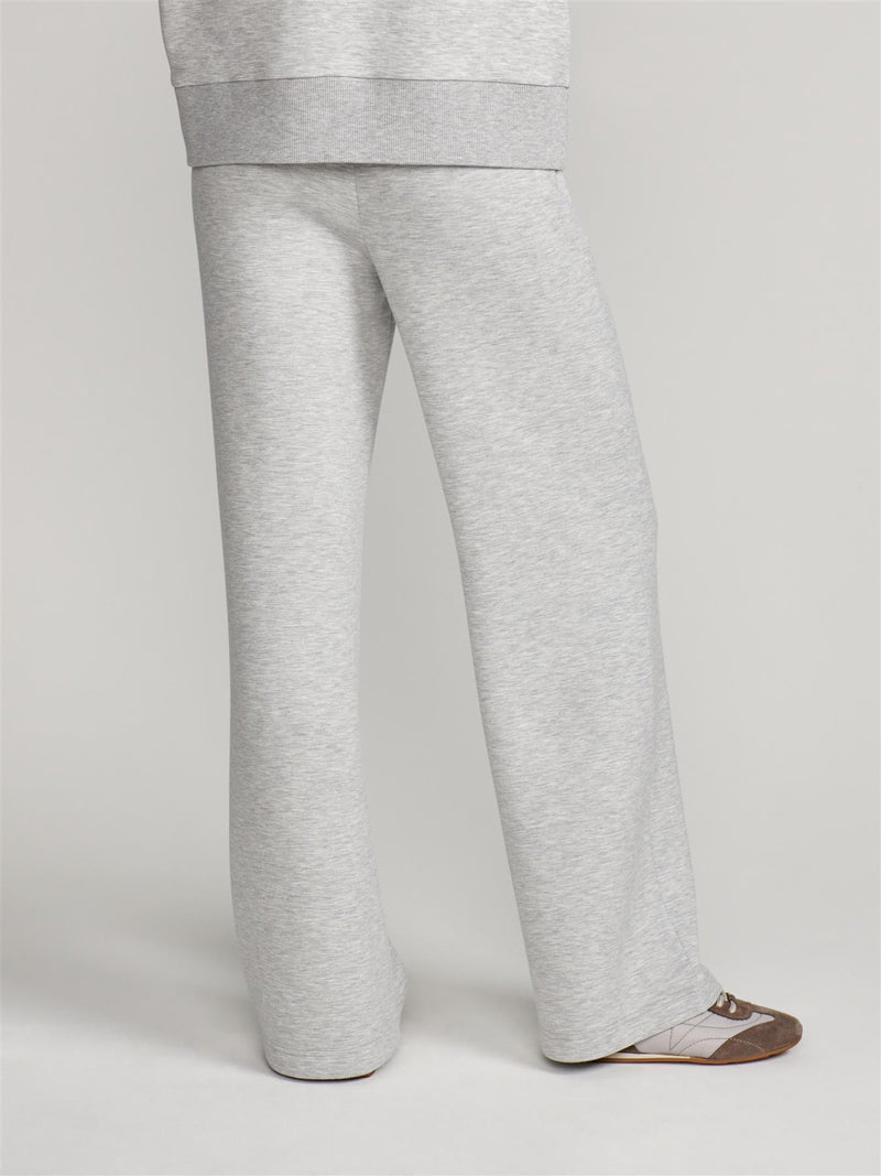 The Wide Leg 28 Inch Trousers Light Grey Marl